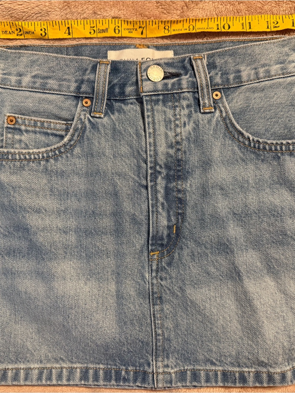 Denim Forum by Aritzia Light Blue Denim Mini Skirt - Picture 3 of 8